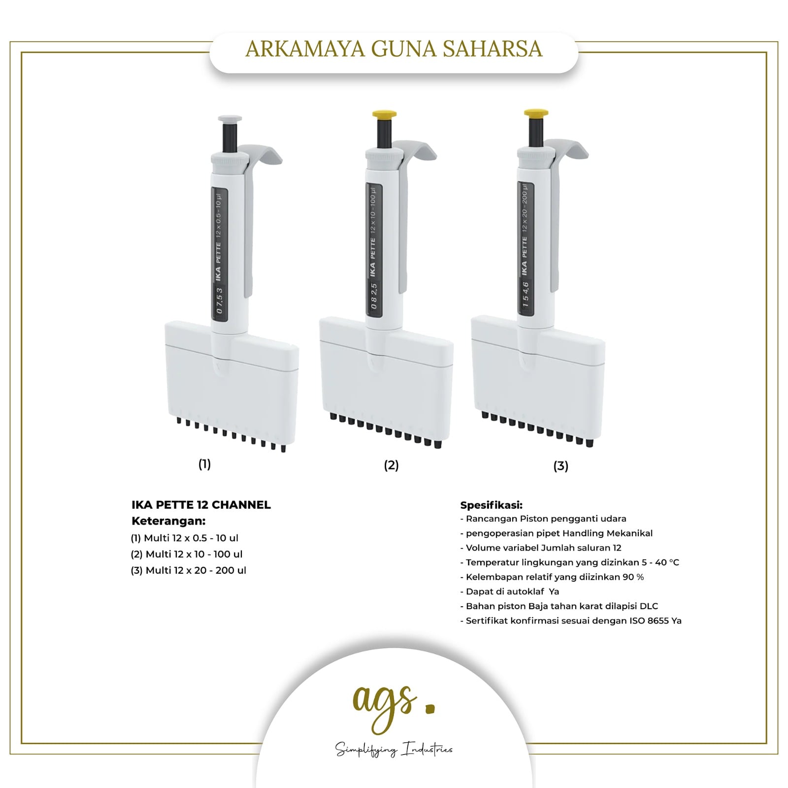 IKA Pipette, 12-channel, 20 - 200 ul