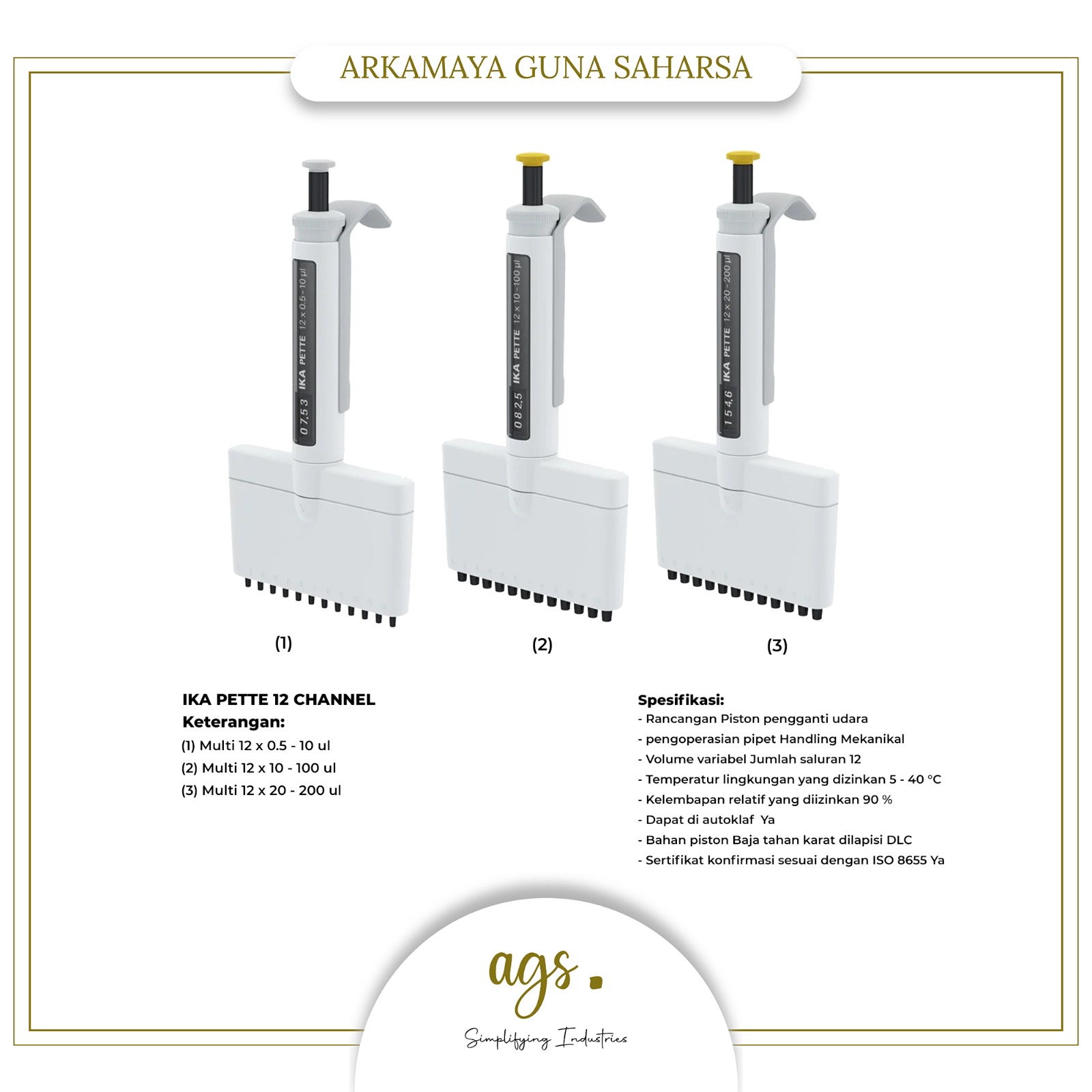 IKA Pipette, 12-channel, 0.5-10ul