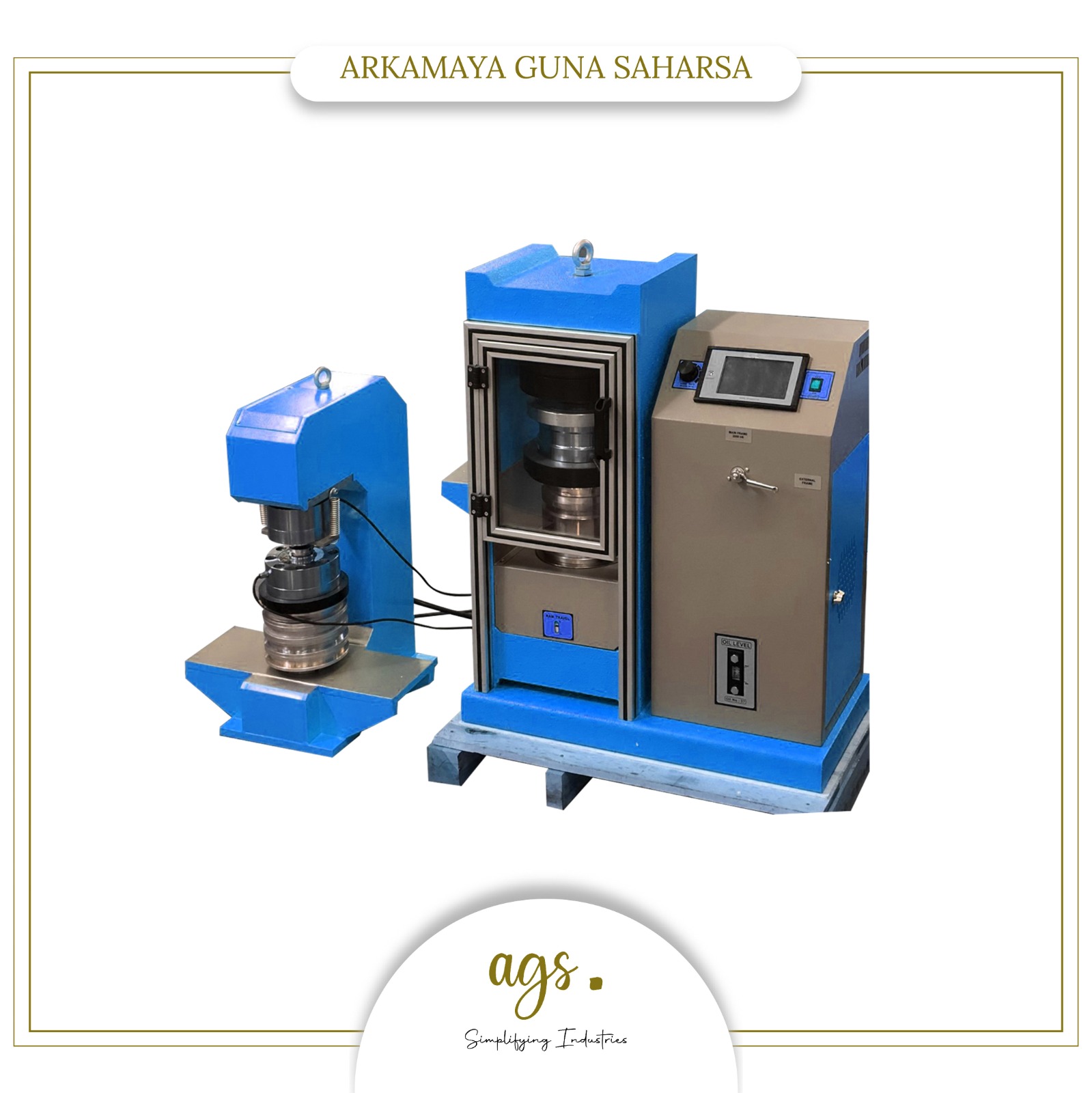 Prolab Flexural Testing Machine 200 kN, C type Open Sided Frame with Concrete Compression Test Machine Wall Type, 3000kN Capacity with Touch Screen Controller