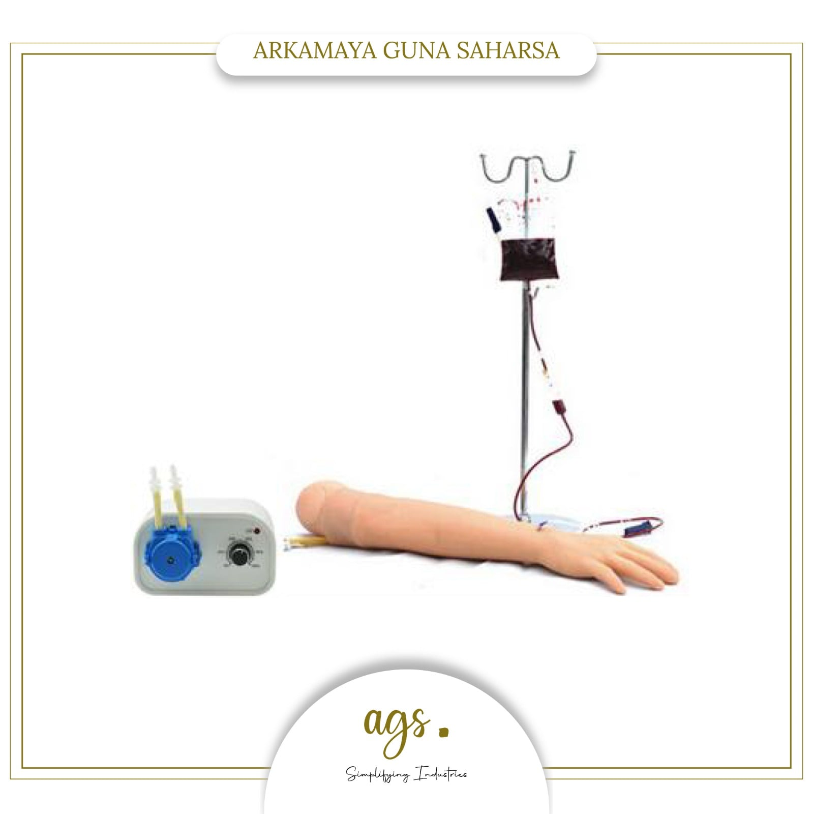 Microme Affordable Arm Injection and Venipuncture Simulator with Blood Flow System